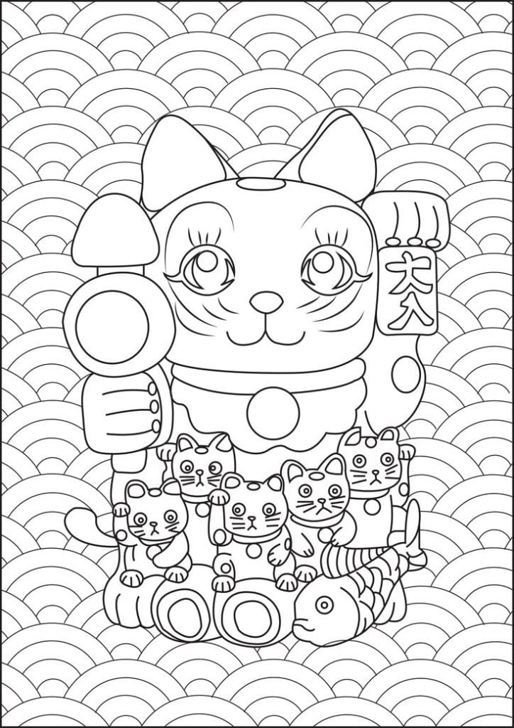 maneki neko para pintar
